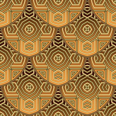 Kabilenin etnik, pürüzsüz şekli. Süslü vektör modern arka plan. Deco arkaplanını tekrar et. Renkli mandalas süslemeleri. Dekoratif, gölgeli zarif bir tasarım. Sonsuz dokuyu süsleName.