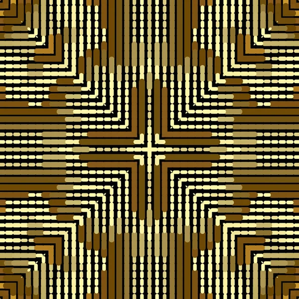 Gouden Stippellijnen Modern Naadloos Patroon Vector Getextureerd Gouden Deco Achtergrond — Stockvector