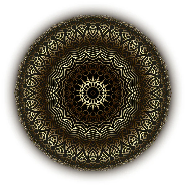 Altın Çizgili Sanat Mandala Deseni Vektör Süslemeli Modern Arka Plan — Stok Vektör