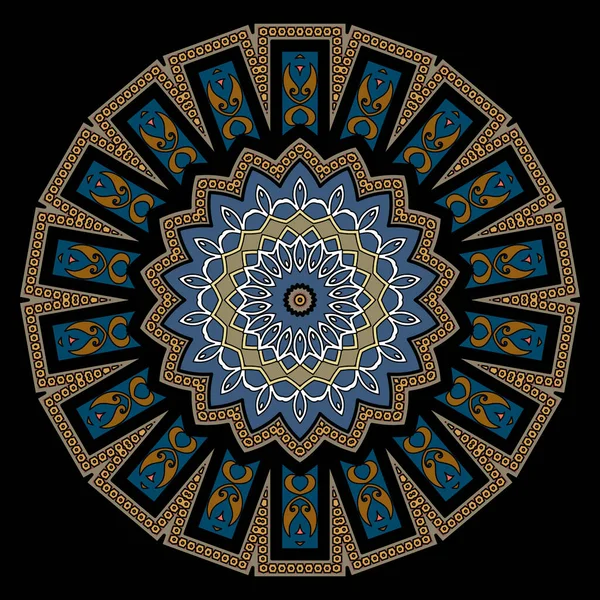 Цветочная Круглая Мандала Арабский Декоративный Векторный Фон Этнические Корни Винтажные — стоковый вектор