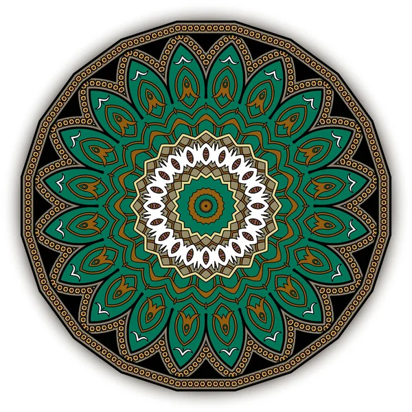 Patrón Mandala Redondo Floral Fondo Vectorial Ornamental Árabe Fondo Estilo — Archivo Imágenes Vectoriales