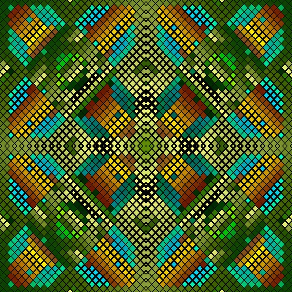 Nahtloses Digitales Mosaik Ornamentaler Heller Hintergrund Wiederholen Sie Die Ethnische — Stockvektor