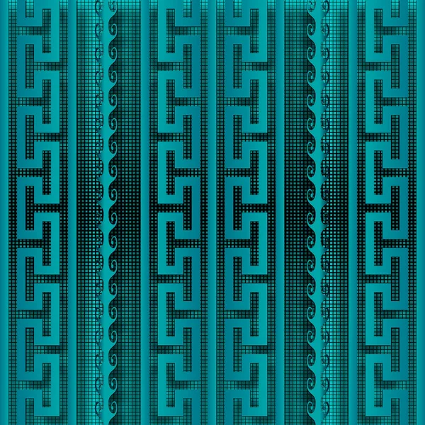 Style Grec Moderne Motif Bordure Sans Couture Fond Grille Texturé — Image vectorielle