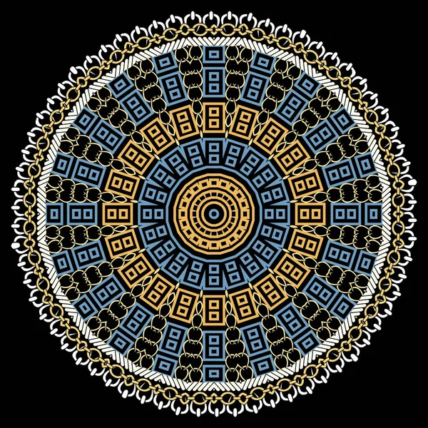 Modello Mandala Colorato Rotondo Sfondo Etnico Tribale Ornamentale Vettoriale Cerchio — Vettoriale Stock