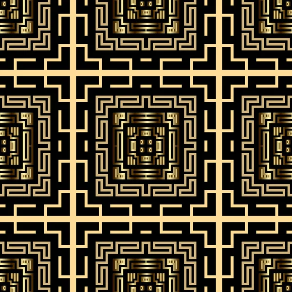 Gold Geometrisches Nahtloses Muster Stammeszugehörigkeit Vektor Hintergrund Wiederholen Karierte Schottenornamente — Stockvektor