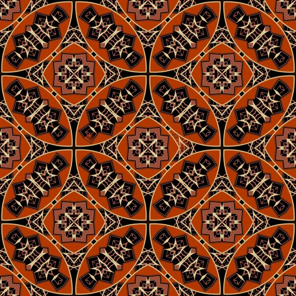 Cirklar Sömlöst Mönster Abstrakt Stam Etnisk Stil Färgstark Bakgrund Upprepa — Stock vektor