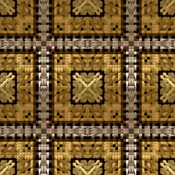 Strukturovaná Mozaika Bezešvé Vzor Vektorové Ornamentální Polotón Zlaté Pozadí Opakovat — Stockový vektor