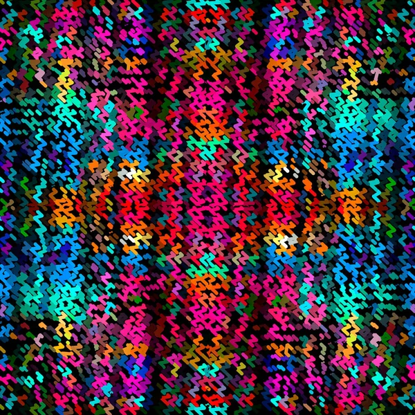 Linii Colorate Zigzag Doodle Fără Sudură Model Vectoriale Ornamentale Jumătate — Vector de stoc