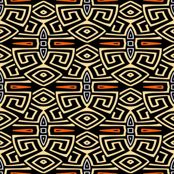 Style Ethnique Tribal Traditionnel Motif Sans Couture Clé Grecque Décorative — Image vectorielle