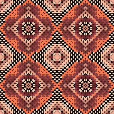 Duvar halısı, etnik, pürüzsüz bir model. Vektör desenli grunge arkaplanı. Süslü tekrar nakışlı arka plan. Geometrik geleneksel folklorik süsler. Renkli grungy nakış dokusu.