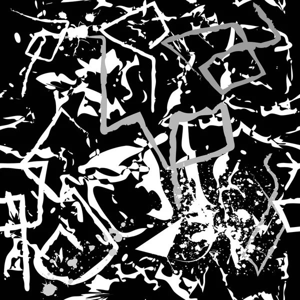 Ruwe Getextureerde Grunge Naadloos Patroon Zwart Wit Moderne Achtergrond Herhaal — Stockvector