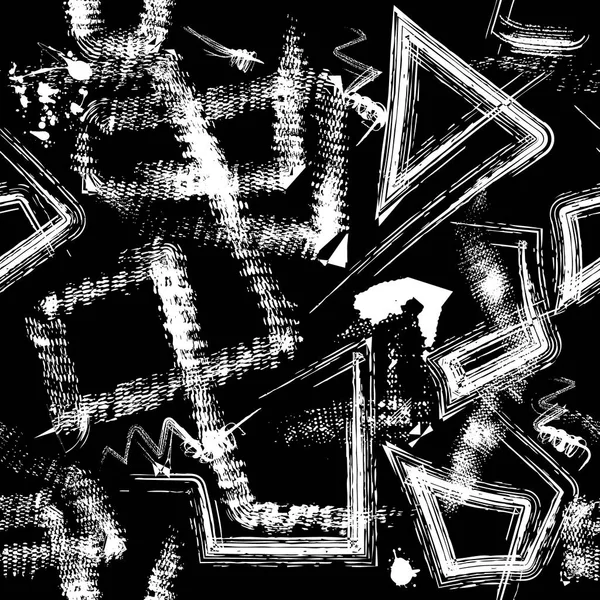 Геометрический Текстурированный Граненый Узор Грубый Черно Белый Фон Повторите Векторный — стоковый вектор