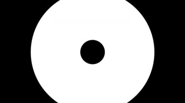 Siyah Arkaplanda Beyaz Çember Dalgası. Beyaz Çember Bozukluk Örtüsü. 4K