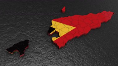 Timor Leste haritası 3D. Doğu Timor 'un 3d haritası