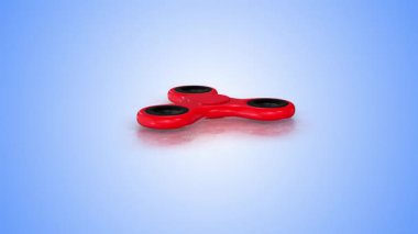 3D Fidget Spinner, Mavi Yansıtıcı Katta Dönüyor. Fidget Spinner 3 boyutlu. 4K