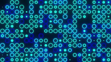 Döngüye tabi SciFi Parlayan Yüzük Arkaplanı. Mavi Neon Teknoloji Animasyonu. 4K