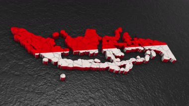 Endonezya haritası 3D. Endonezya 'nın 3d haritası