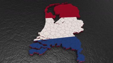 Hollanda haritası 3D. Hollanda 'nın 3d haritası