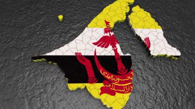 Brunei haritası 3D. Brunei 'nin 3d haritası