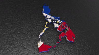 Filipinler haritası 3D. Filipinlerin 3d haritası