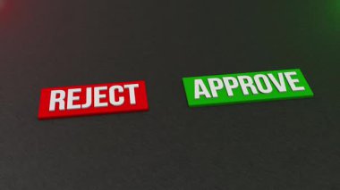 3D Düğme Animasyonunu Onayla ve Reddet. Reddedilmeyi onayla. 4K