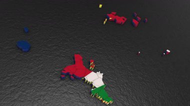 Seyşeller haritası 3D. Seyşeller 'in 3d haritası