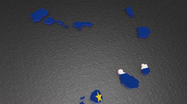 Cabo Verde haritası 3D. Cabo Verde 'nin 3d haritası