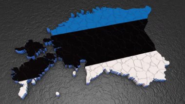 Estonya haritası 3D. Estonya 'nın 3d haritası