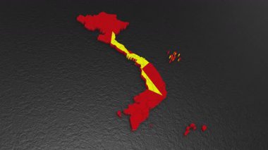 Vietnam haritası 3D. Vietnam 'ın 3D haritası