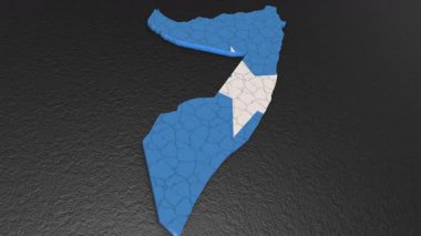 Somali haritası 3D. Somali 'nin 3D haritası