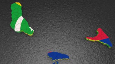 Komoros haritası 3D. Komoros 'un 3d haritası