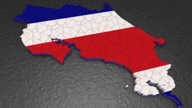 Kosta Rika haritası 3D. Kosta Rika 'nın 3d haritası