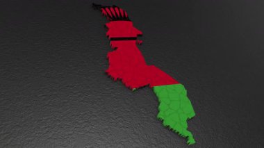 Malawi haritası 3D. Malawi 'nin 3d haritası