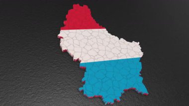 Lüksemburg haritası 3D. Lüksemburg 'un 3d haritası