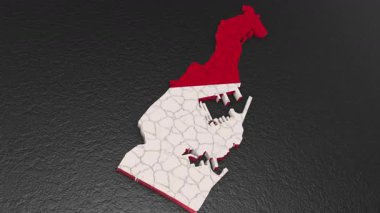 Monako haritası 3D. Monako 'nun 3d haritası