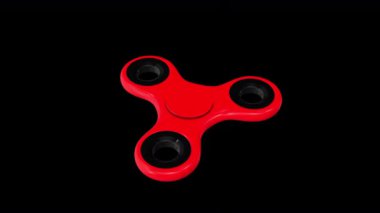Fidget Spinner Şeffaf Arkaplanda Dönüyor. Kusursuz döngü. Üç boyutlu Spinner. 4K