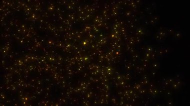 Kara Arkaplanda Ateş Közleri. Yanan Parçacıkları Ateşle. Parlayan Parçacıklar. 4K