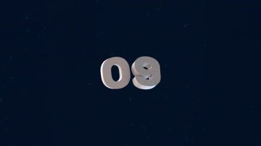 Geri Sayım İlk 10 Numaralı Animasyon. 3D top 10 geri sayımı. En iyi 10 ile 0 arası