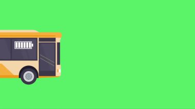 Düz Vektör Elektrikli Otobüs Hareketi Çerçevesi, Sürdürülebilir Toplu Taşımacılık ve Yeşil Enerji Sanatı