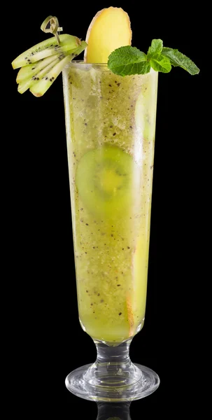 Kiwi smoothie isolated on black background. — Stock Photo, Image