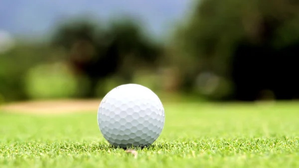 Golfball auf Kurs — Stockfoto