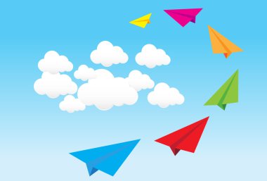 Kağıt Uçak mavi. büyüme veya liderlik kavramı. busine