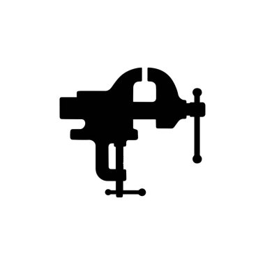Beyaz arkaplanda izole edilmiş benç mengene aracı silueti