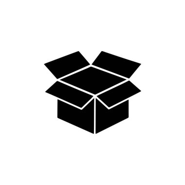 cardboard box silhouette icon packaging delivery illustration
