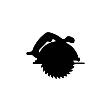 circular saw silhouette icon power cutting tool illustration