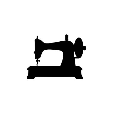 sewing machine silhouette icon tailor stitching equipment illustration