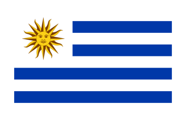 Uruguay bayrağı rüzgarda dalgalanıyor