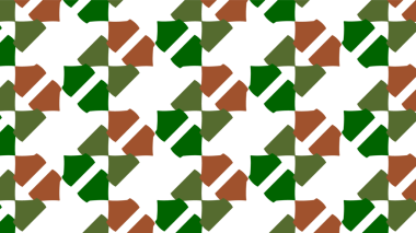 Yeşil ve kahverengi şekilli geometrik desen