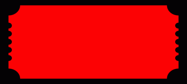 Dekoratif kenarlı kırmızı bilet