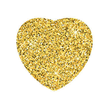 Işıldayan altın kalp şekli